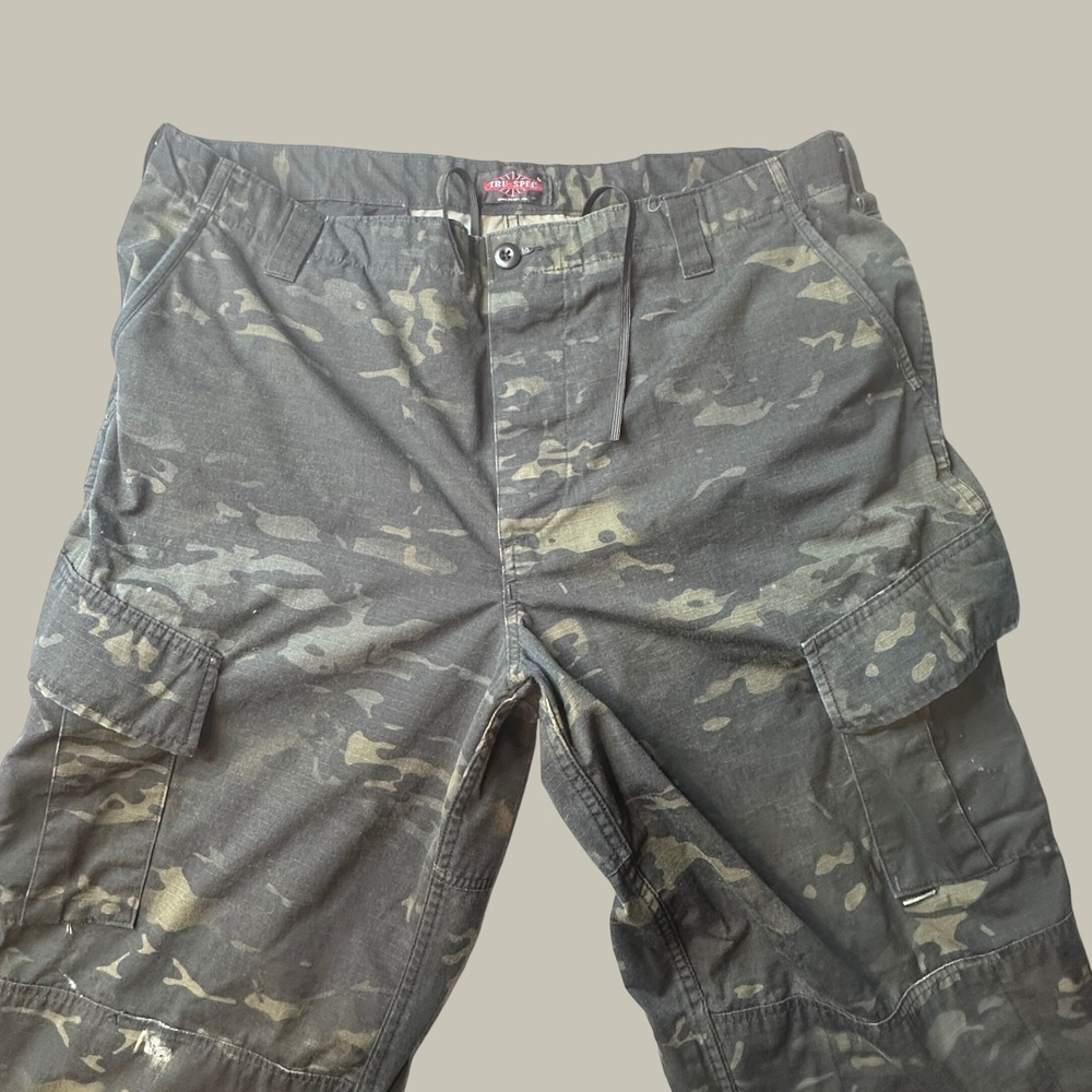 Tru-Spec Cargo Pants Mens 42x31 Tactical Black Green Multicam Ripstop Tru-Spec